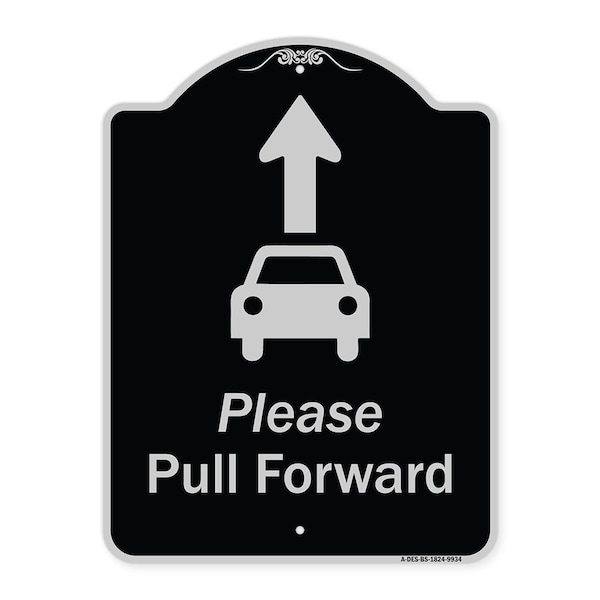 Designer Series-Please Pull Forward With Graphic And Ahead Arrow, 24" x 18", BS-1824-9934